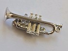 Sterling Silver   Trumpet Horn Charm   Musical Instrument   Vintage