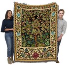 Tree Of Life By William Morris Blanket Woven From Cotton Made In Usa  72x54 