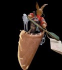 Vtg Handmade Primitive Rabbit Figure Canoe Bark Folk Rustic Usa Tattered 