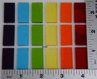 18 Pieces 1 2  X 1  Transparent Rainbow Colors Bullseye 3mm Thick Glass 90 Coe