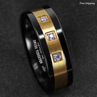8mm Black gold Tungsten Ring Brushed Cubic Zirconia Atop Men s Wedding Band