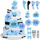 Halloween Baby Shower Diaper Cake Decorations Kit Blue Blue Black-halloween