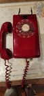 Vintage 70 s   Bright Red  Itt 554   Retro Rotary Wall Landline Telephone   Used