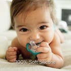 Nanobebe Orthodontic Silicone Baby Pacifiers 4-36m Light Vented 4pk Teal Grey