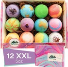 12 Xxl Organic Bath Bombs Gift Set - Relaxing Aromatherapy  Essential Oils  Floa