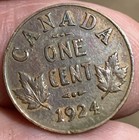 1924 Canada Small Cent - Nice Au Condition  luster  