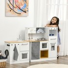 Wooden Kids Kitchen Pretend Toy Play Set With Sound For 3-6 Years Boys And Girls