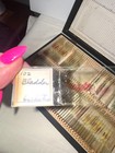 Vintage Microscope Slides In Wooden Case Laboratory Specimens