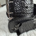 Police Duty Belt Black Basketweave Leather Size 36 Wide Law Pro Euc