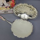 Vintage Silver Plated  Seashell Shaped Butter Dish Caviar Dish 