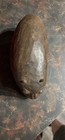 Vintage   Teak Wood  Large 3lb Hand Carved Wooden Hippo 9 Inch Figure 