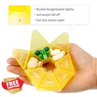 Yellow Pill Organizer 7 Day Medicine Holder Container Daily Travel Case