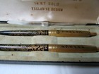 Vintage Arpege Chanel  5 Ballpoint  14 Kt Gold Perfumed Writing Pens Set