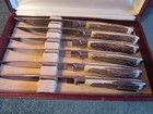 6 Vintage Hoffritz Stag Antler Steak Knives W  Case Germany Cutlery New York