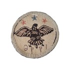 Antique Round Hooked Looped Rug American Eagle Cottagecore 15  1776