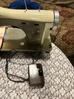 Vintage 1950 s Necchi Bf Supernova Sewing Machine Gray white Pedal Case  Tested