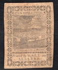 October 1  1773 10s Ten Shillings Pennsylvania Colonial Currency Note