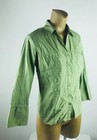 Dressbarn At Ladies Dress Shirt Size L Button Down Green Blouse Long Sleeve Cuff