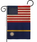 Nauru Us Friendship Burlap Garden Flag Decorative Small Gift Yard House Banner
