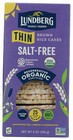 Lundberg Family Farms Organic Thin Salt-free Brown Rice Cakes 6 Oz 6 Pack