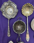 12 Pc Silverplated Tea Infusers   Strainer   Spoons Antique To Vintage Mix