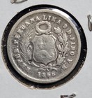 1866 Peru Lima Mint 1865 1 Dinero 0 900 Silver Coin Km 190
