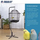 Tubular Steel Hanging Bird Cage Stand - Black