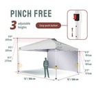 Crown Shades 12x12 Ft Canopy Tent W  Sidewall   Push Center Lock  White  used 