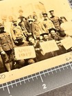 1910 Wwi Soldiers Men Holding Dated Sign Military Unusual Antique Snapshot Photo