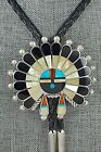 Multi-stone   Sterling Silver Inlay Bolo Tie - April Unkestine