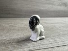 Vintage Pekingese Figurine Black White Small Dog Figurine