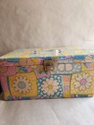 Vintage Quilted Floral Sewing Box  W  Supplies 