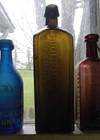 1860 Blackglass  Udolpho Wolfe s Aromatic Schnapps Early Smooth Base Bottle