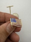 Waving American Us Flag Cuff Links   Tie Pin  Red White Blue Patriotic Glory D2