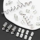 27pcs Hair Jewelry Metal Braids Clips Cuffs Loc Dreadlock Beads Snake Silver