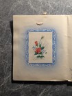 Vintage Get Well Greeting Card 1950s Floral Urn Candles Embossed Ribbon