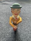 Hand-carved Bottle Stopper Mechanical Wooden Wine Vintage Salzburg Austria