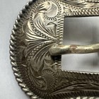 Small Vogt Sterling Silver Western Etched Belt Buckle 12 9 Grams 