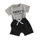Newborn Baby Boys Cute Letter Print Tops Shorts Pants Outfits Infant Clothes Set
