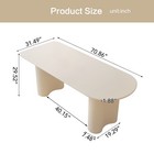 70  Oval Dining Table Modern Kitchen Table For 4-8 Dining Room Table Cream White