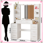 White Vanity Set With 11 Led Lights Makeup Desk Mirror Dressing Dresser Table