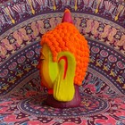 Painted Buddha Head   Elemental Fire Colors   Fluorescent   Acrylic