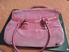Authentic Coach Pink Suede Leather Handbag Purse Bag Tote