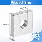 100pcs M5x13mmx3mm Square Nuts  Carbon Steel Zinc Plated Coarse Thread Nuts