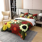 Vintage Floral 100  Cotton Duvet Cover For Kids 60s 70s Groovy King Multi 02