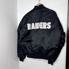Vintage Los Angeles Raiders Satin Starter Jacket Spellout Size Xl Good Condition