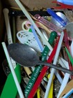 Vintage Huge Lot Swizzle Stir Sticks Collector Spoons Advertising 100s Mixed 