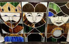 Antique Vintage Stained Glass Window Panels 