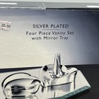 Studio Silversmiths Silver Plated 4 Piece Vanity Set With Mirror Tray