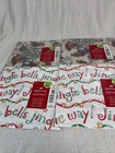 Vintage Hallmark Christmas Gift Wrap Lot Of 4 Jingle Bells Puppy Bow Made In Usa